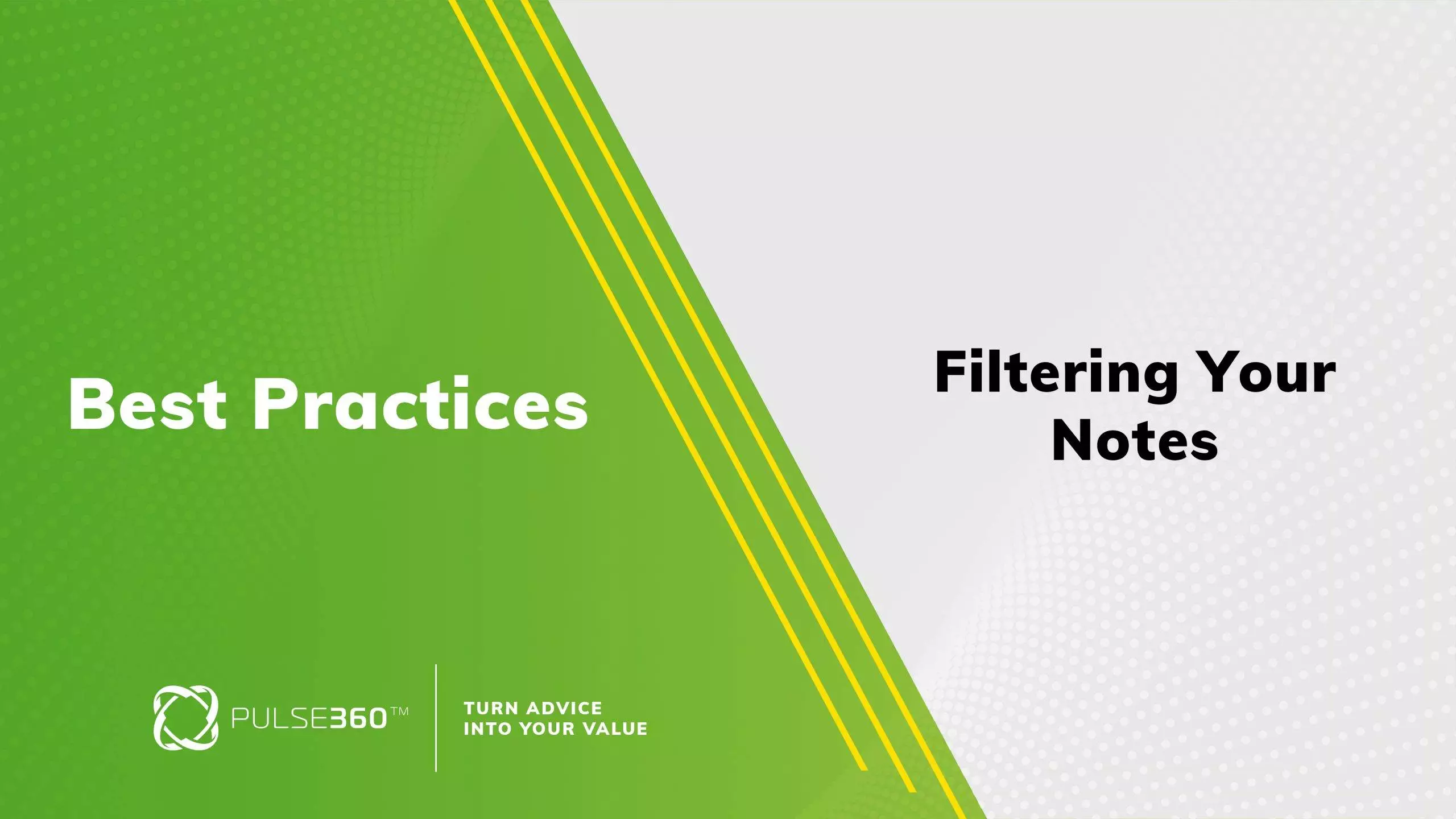 filtering notes in Pulse360