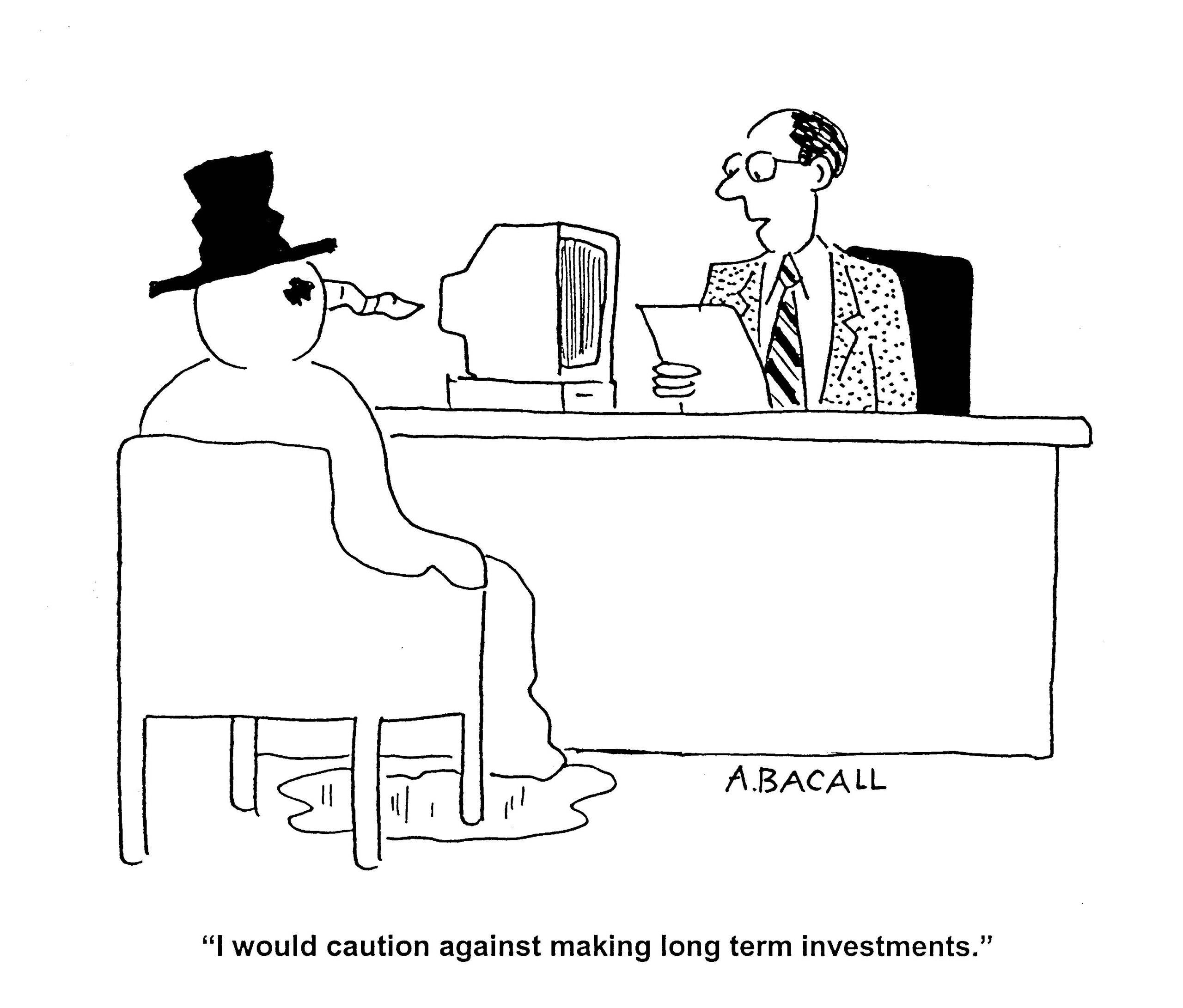 Investment, Snow man, Financial Advisors, Decision, comics, long term, investment, computer