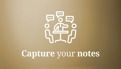 Financial Advisors, capture your meeting notes. Handwritten notes, typed notes, dictation, video notes
